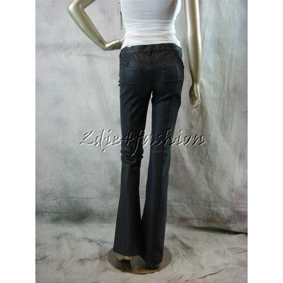 $695 NWT Donna Karan Soft Washed Black Boot Cut Denim Jeans 6 - Picture 5 of 6